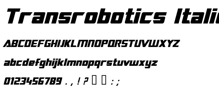 TransRobotics Italic font